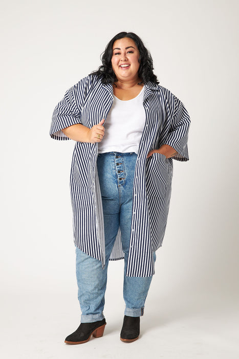 Strip Oversized Denim Dress