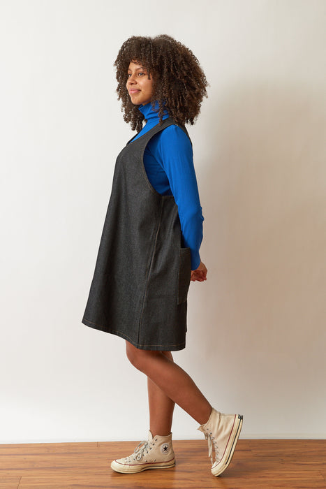 Blue Denim Reversible Pinafore Dress