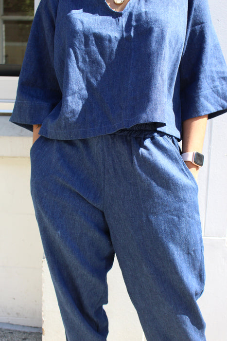 Blue Denim Relief Pant