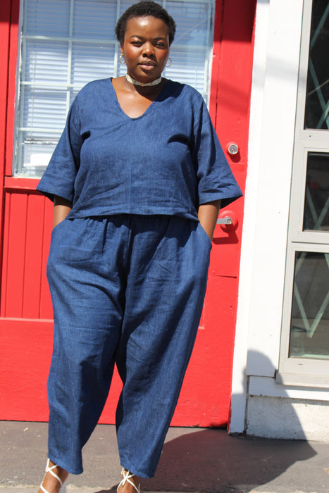 Blue Denim Relief Pant