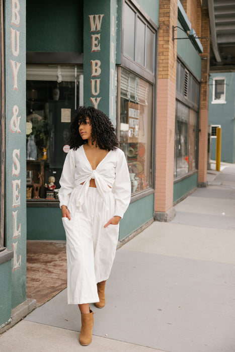 Snowy Harmony Wrap Top