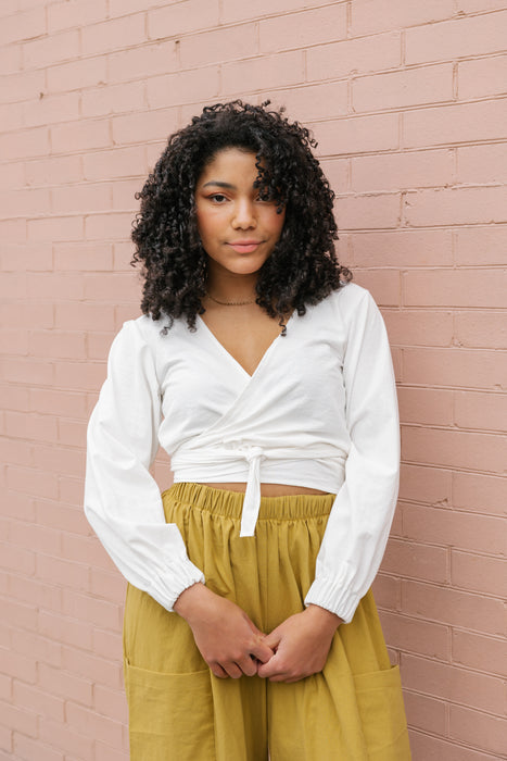 Snowy Harmony Wrap Top