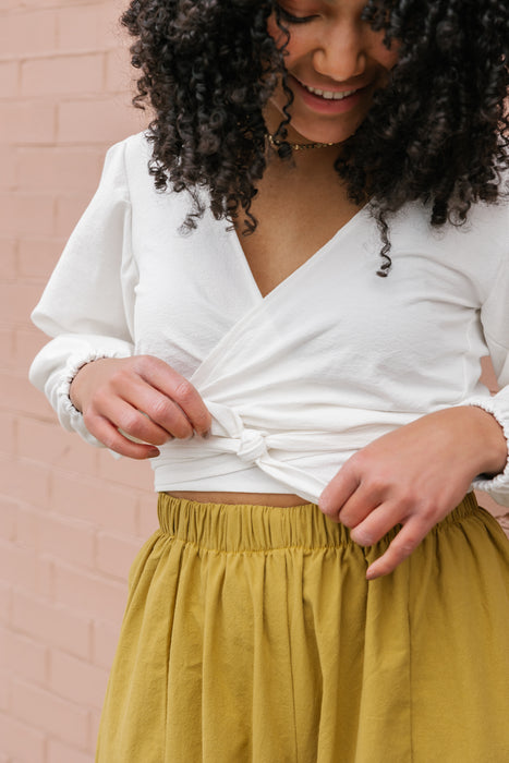 Snowy Harmony Wrap Top