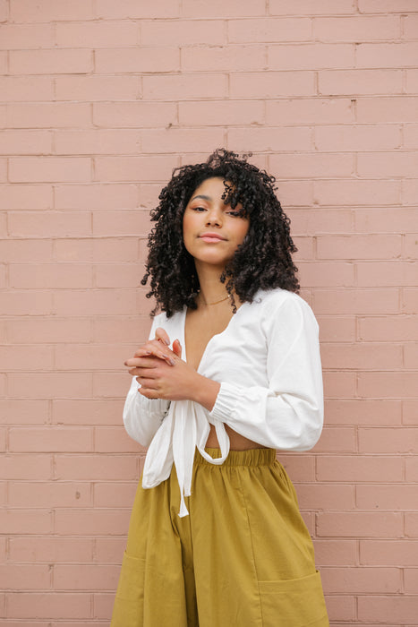Snowy Harmony Wrap Top