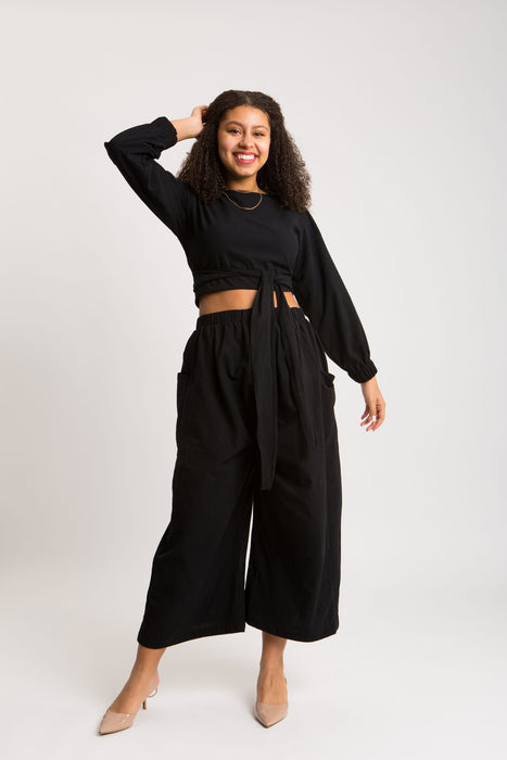 Black Harmony Wrap Top