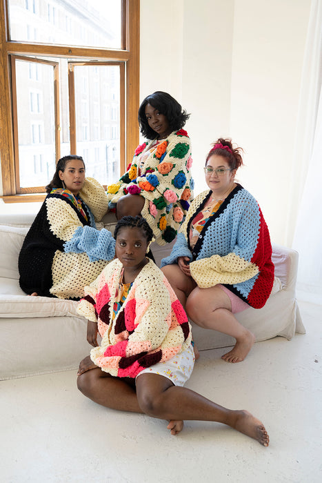 Pink Wave Crochet Cardigan (Pre- Oder)