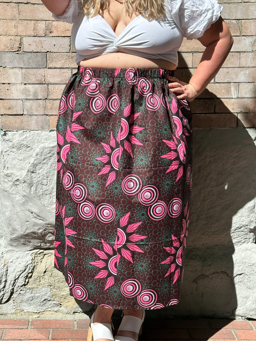 Pink Star Gathered Skirt XL & 4XL)