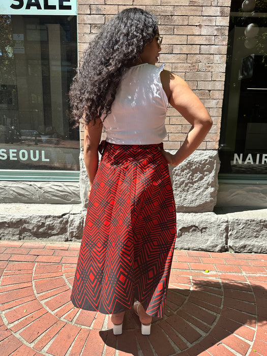 Red Line Wrap Skirt (M/L)