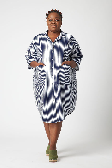 Strip Oversized Denim Dress