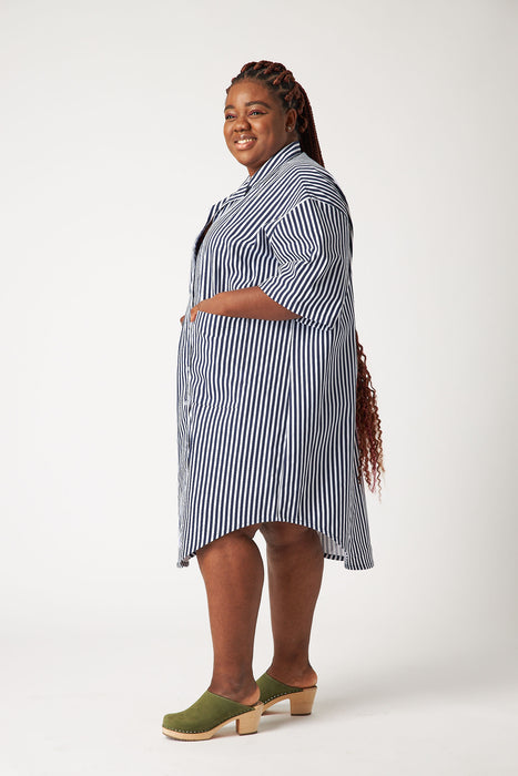 Strip Oversized Denim Dress