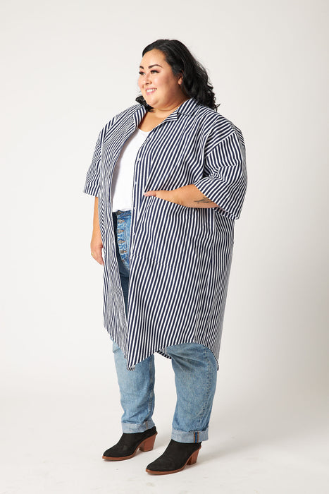 Strip Oversized Denim Dress