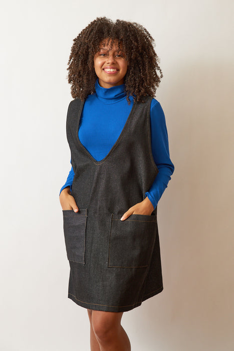 Blue Denim Reversible Pinafore Dress