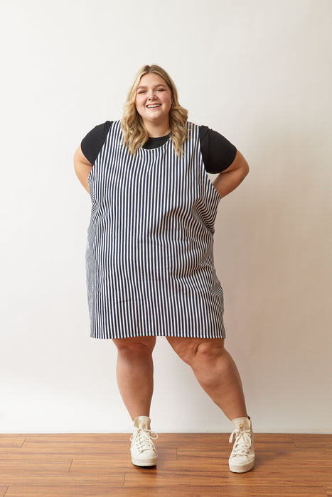 Stripe Reversible Pinafore Dress