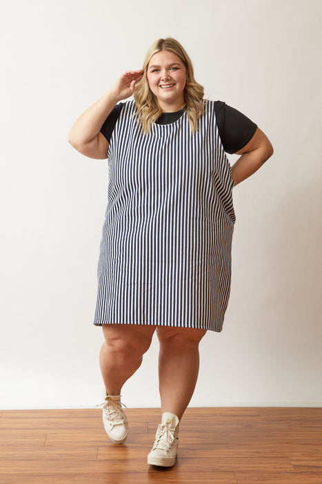 Stripe Reversible Pinafore Dress