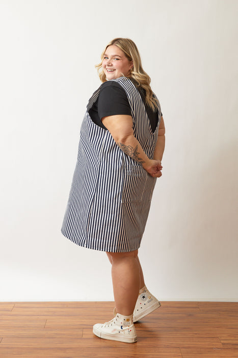 Stripe Reversible Pinafore Dress