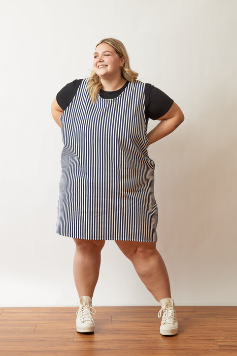 Stripe Reversible Pinafore Dress