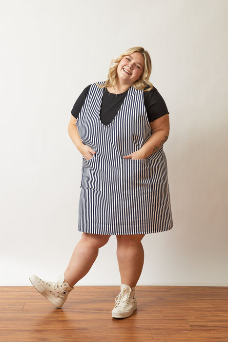 Stripe Reversible Pinafore Dress