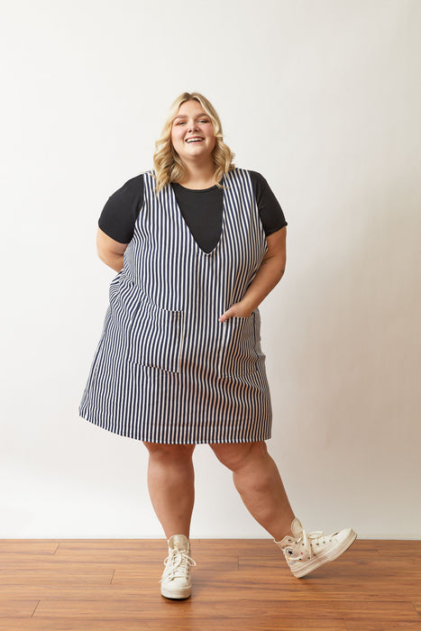 Stripe Reversible Pinafore Dress