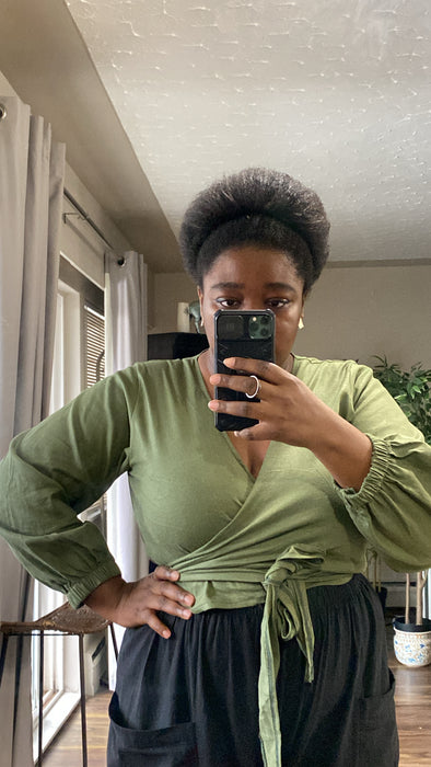 Green Harmony Wrap Top