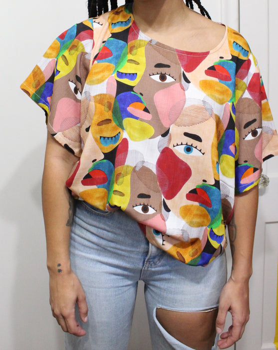 Multicoloured Face DayTop