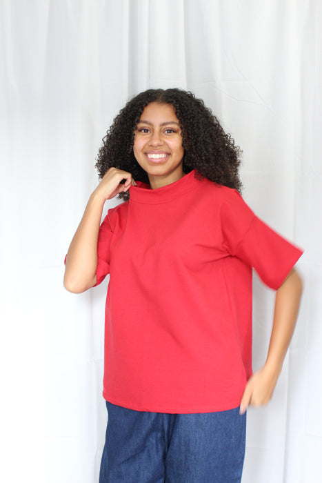 Red Soft Comfort Lounge Top