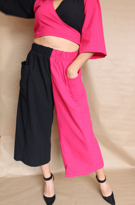 Black & Pink Peace Pant (S & 3XL)