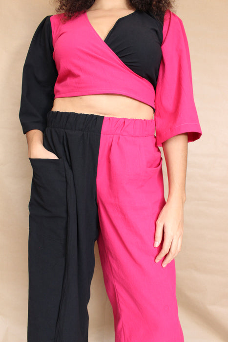 Black & Pink Peace Pant (S & 3XL)