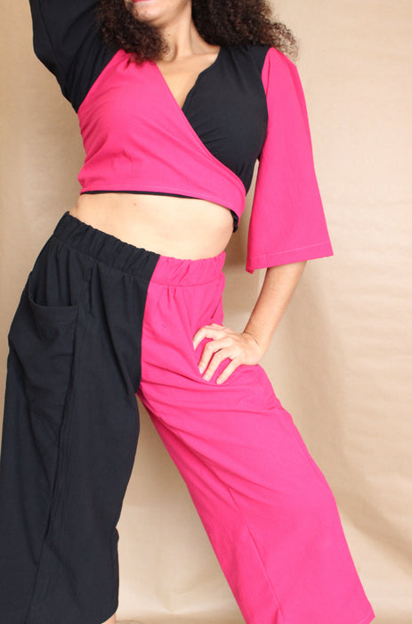 Black & Pink Peace Pant (S & 3XL)