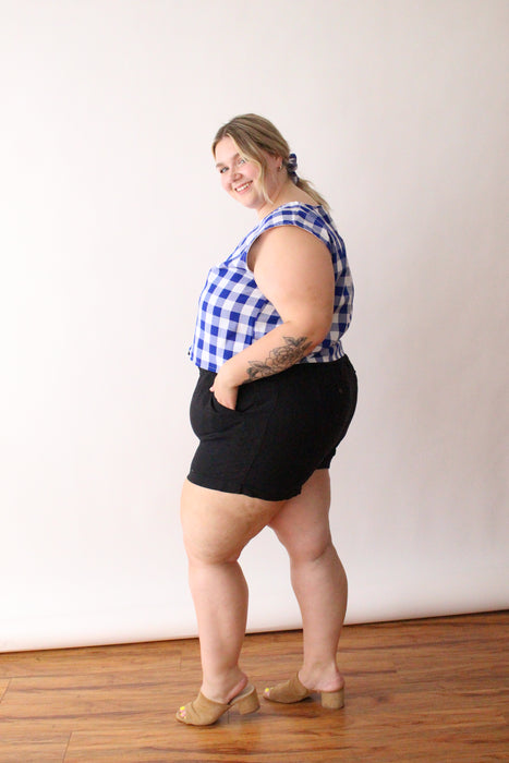 Blue Gingham Tank Top