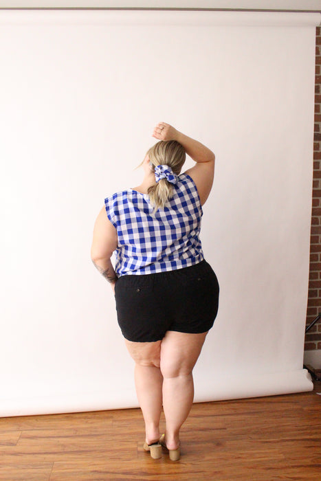 Blue Gingham Tank Top