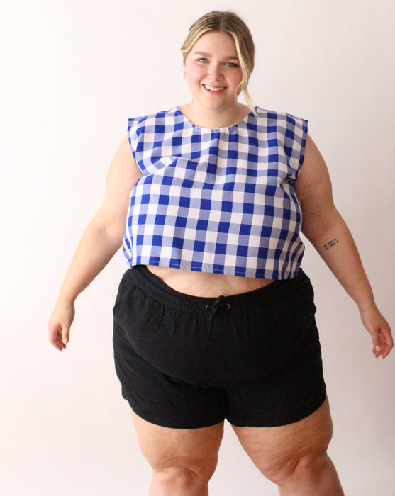 Blue Gingham Tank Top