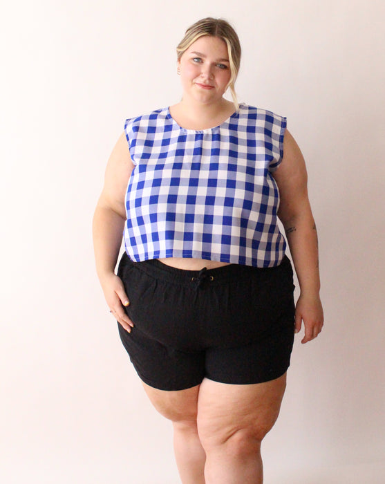 Blue Gingham Tank Top