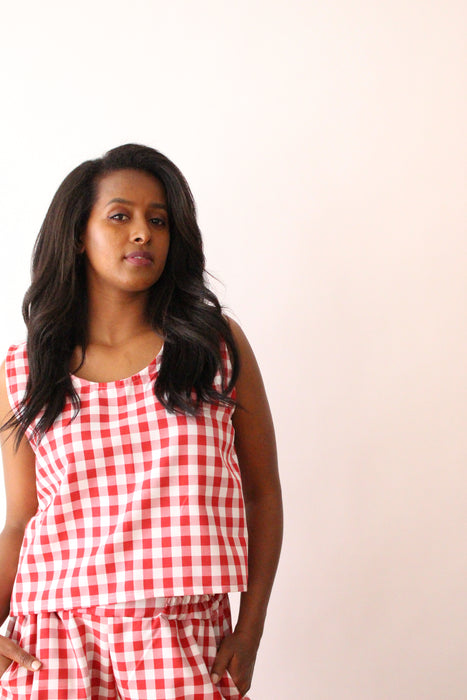 Red Gingham Tank Top