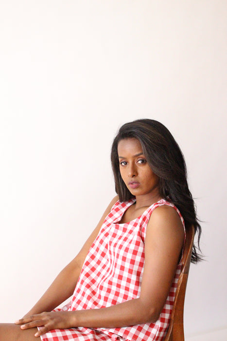 Red Gingham Tank Top