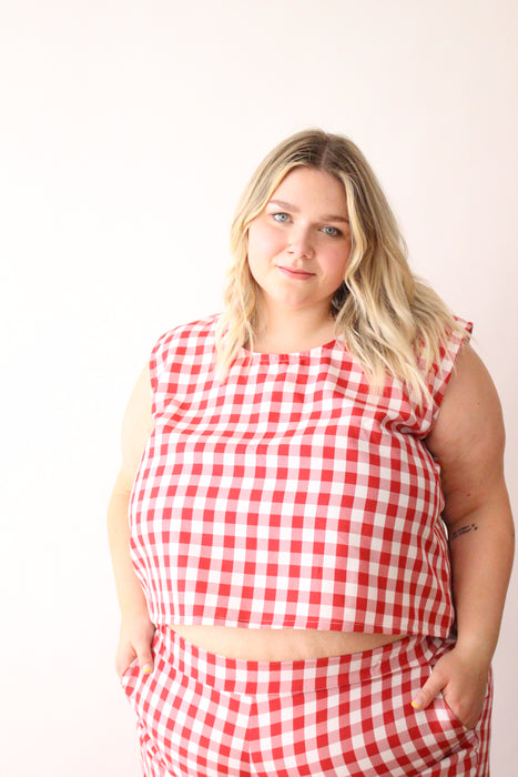 Red Gingham Tank Top