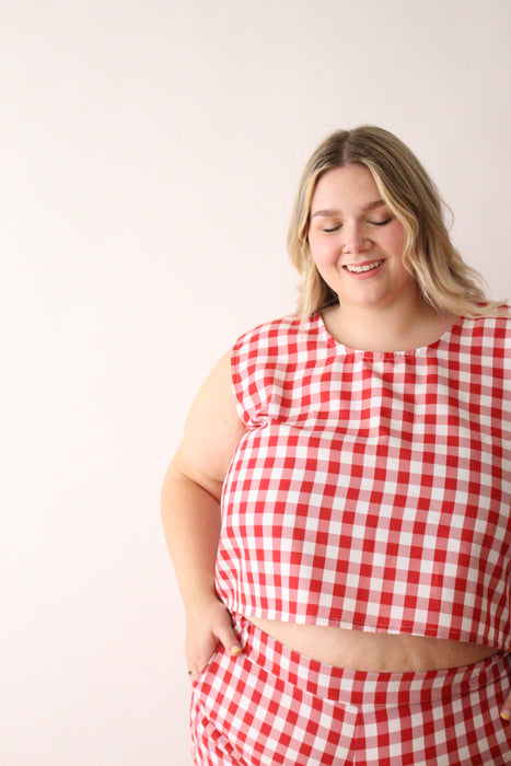 Red Gingham Tank Top