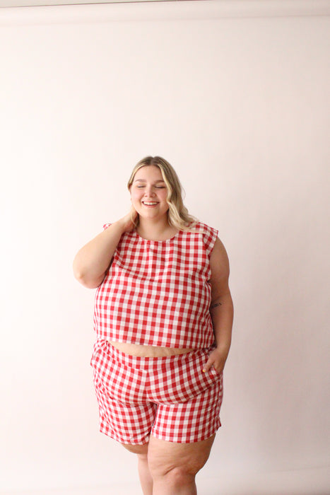 Red Gingham Tank Top