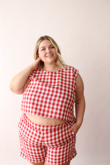 Red Gingham Tank Top