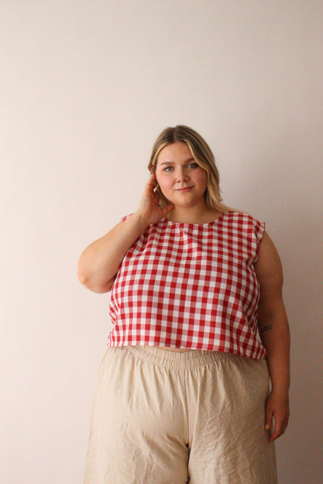 Red Gingham Tank Top