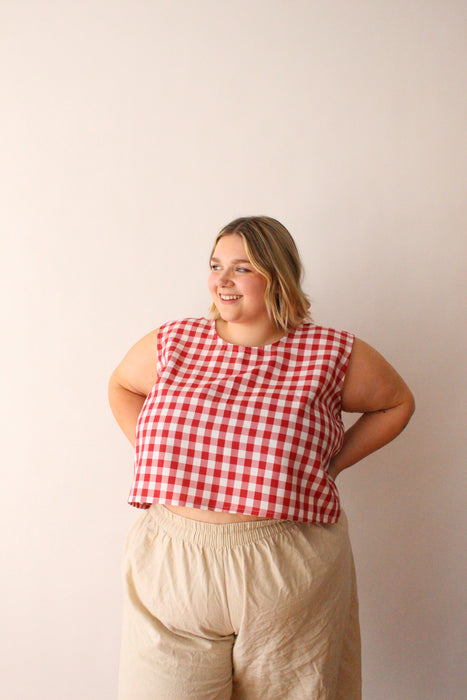 Red Gingham Tank Top