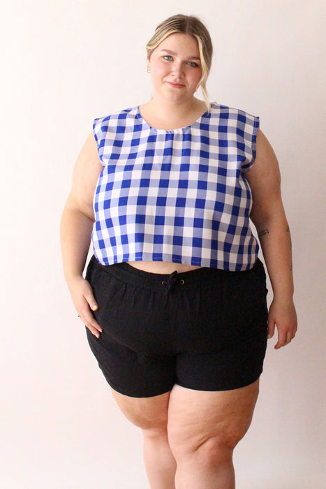 Blue Gingham Tank Top