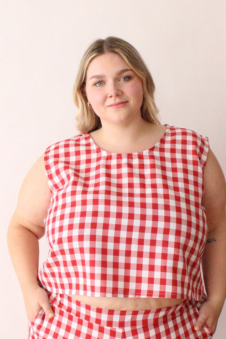 Red Gingham Tank Top